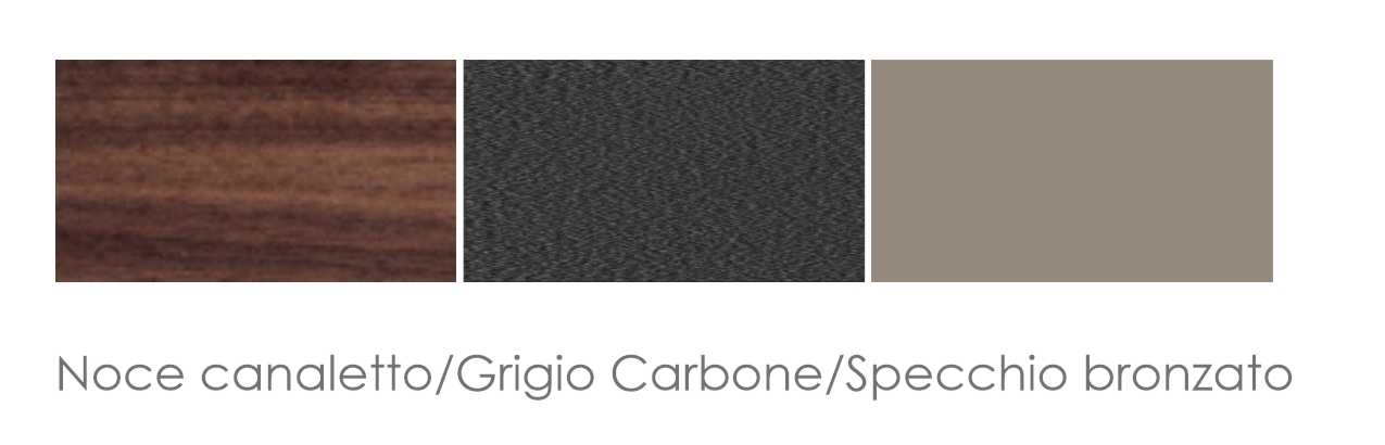 Noce canaletto/Grigio Carbone/Specchio bronzato