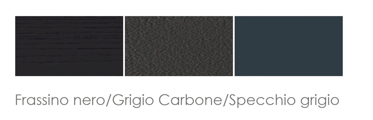 Frassino nero/Grigio Carbone/Specchio grigio   