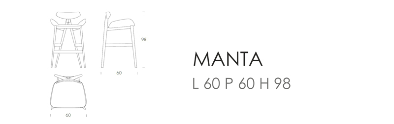 Manta - L 60 P 60 H 98 cm
