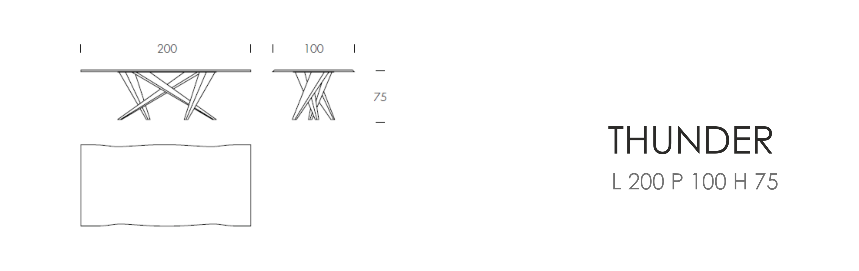 THUNDER - L 200 P 100 H 75 cm