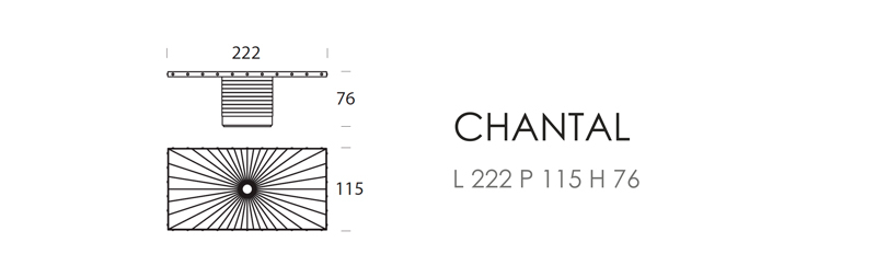 Стол Chantal (L 222 P 115 H 76)