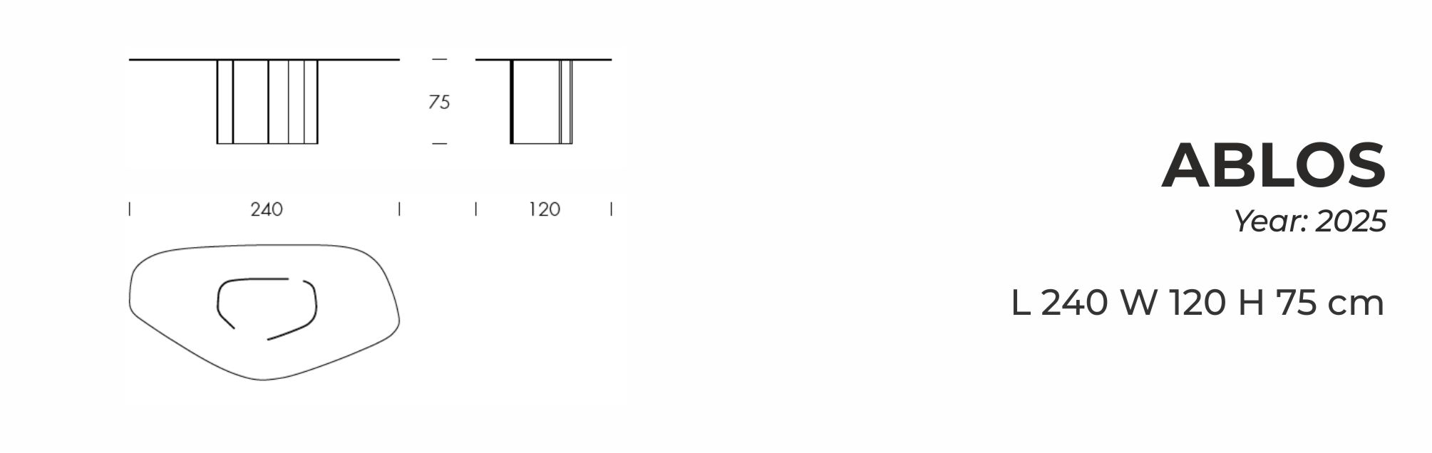 ABLOS - L 240 W 120 H 75 cm