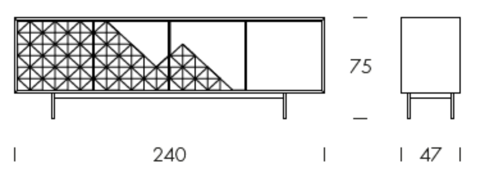Apogeo - L 246 W 47 H81 cm